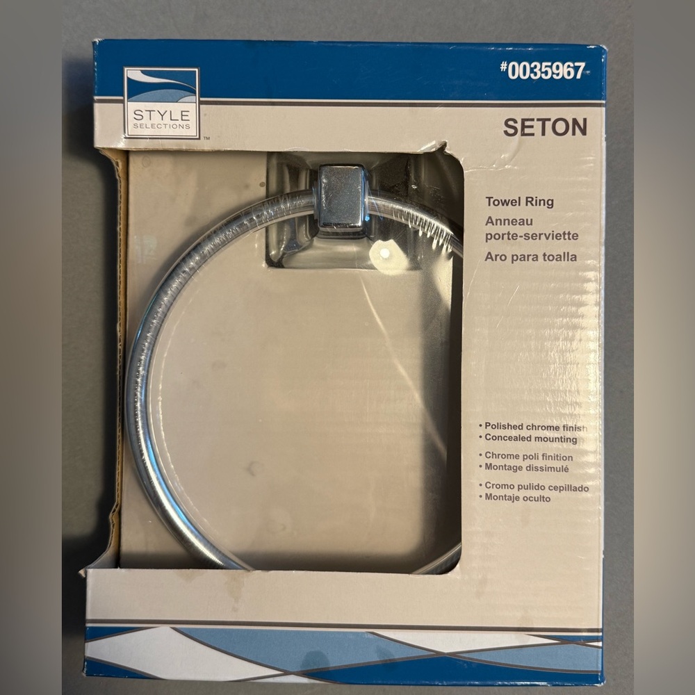 Seton Silver Bath Towel Ring Modern Design